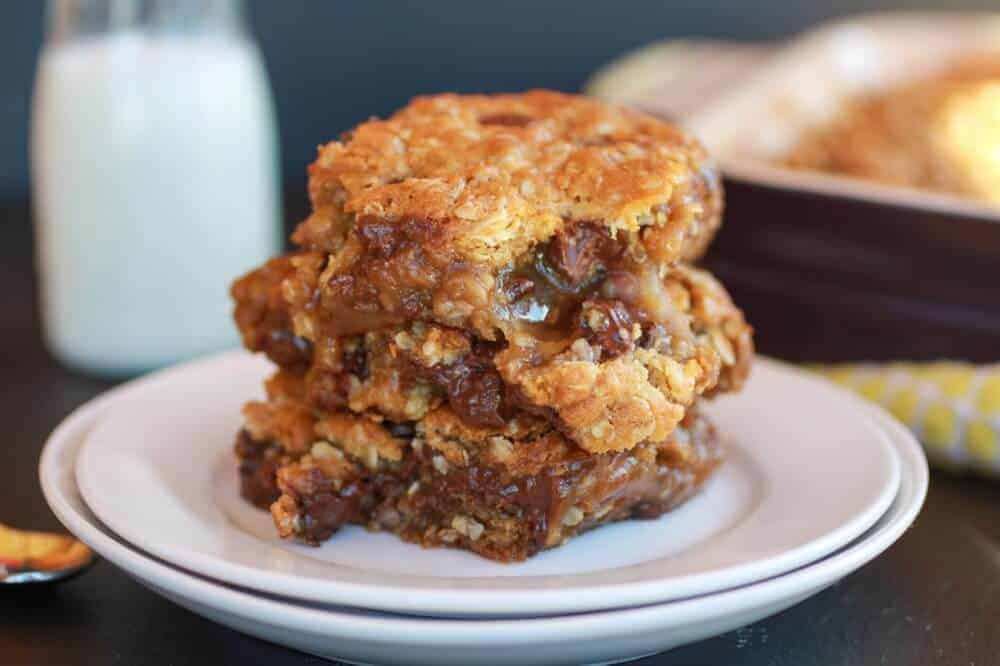 Oatmeal Chocolate Caramel Bars-11