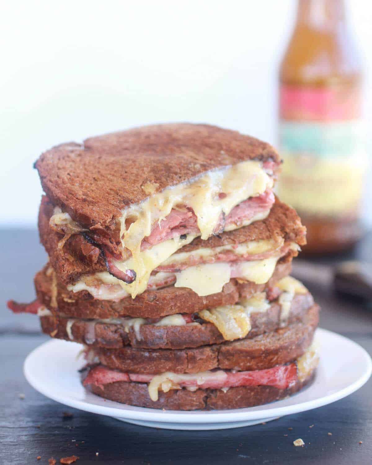 Pastrami and Caramelized Onion Grilled Cheese-8