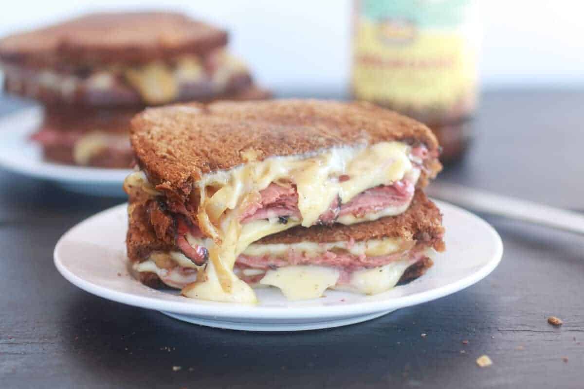 Pastrami and Caramelized Onion Grilled Cheese-9