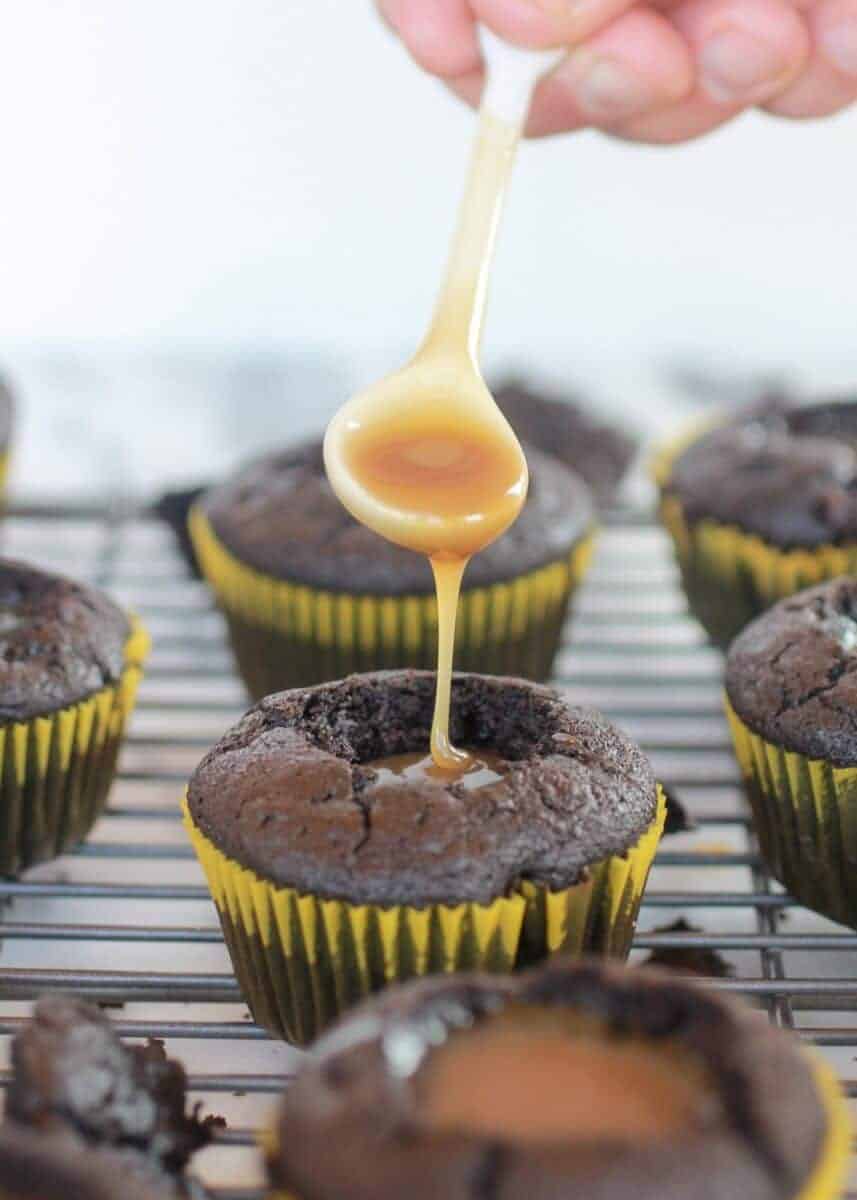 Toasted Coconut Caramel Chocolate Cupcakes-5
