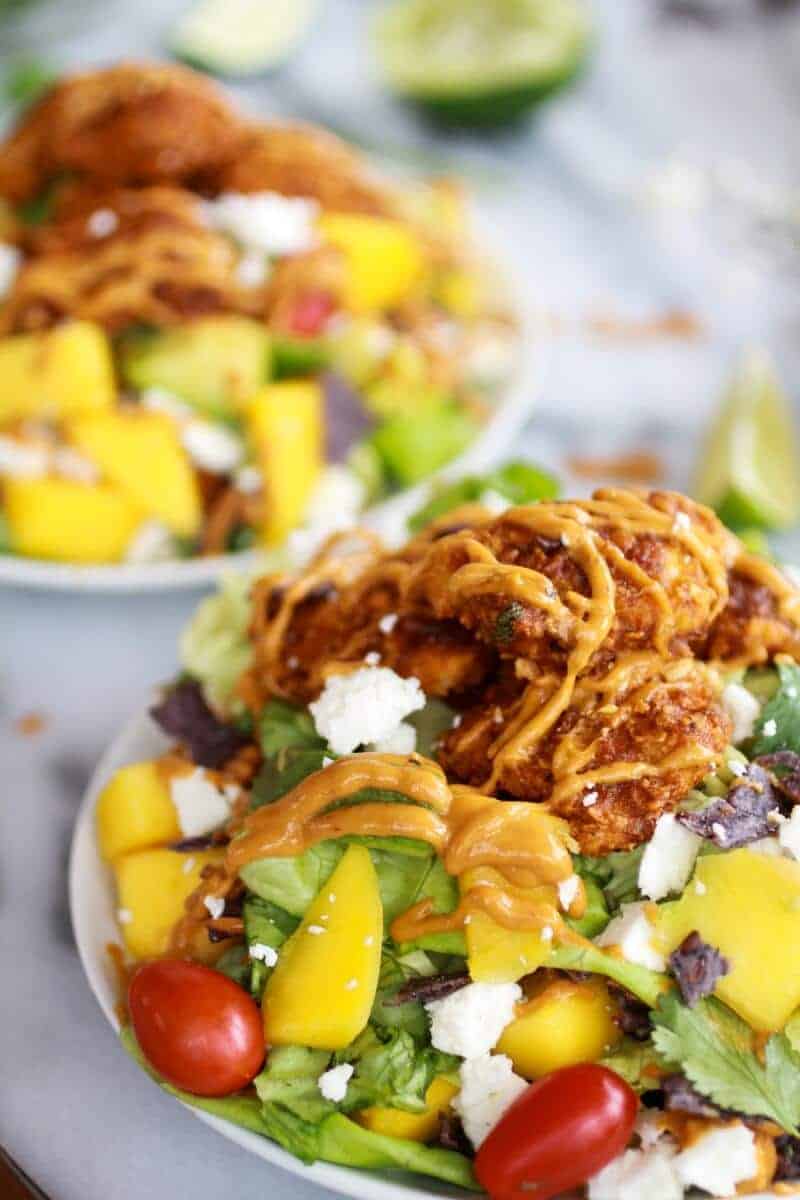 Tortilla Chip Crusted Chicken Salad with Avocado Chipotle Lime Dressing and Queso Fresco | https://body-metrics.site/