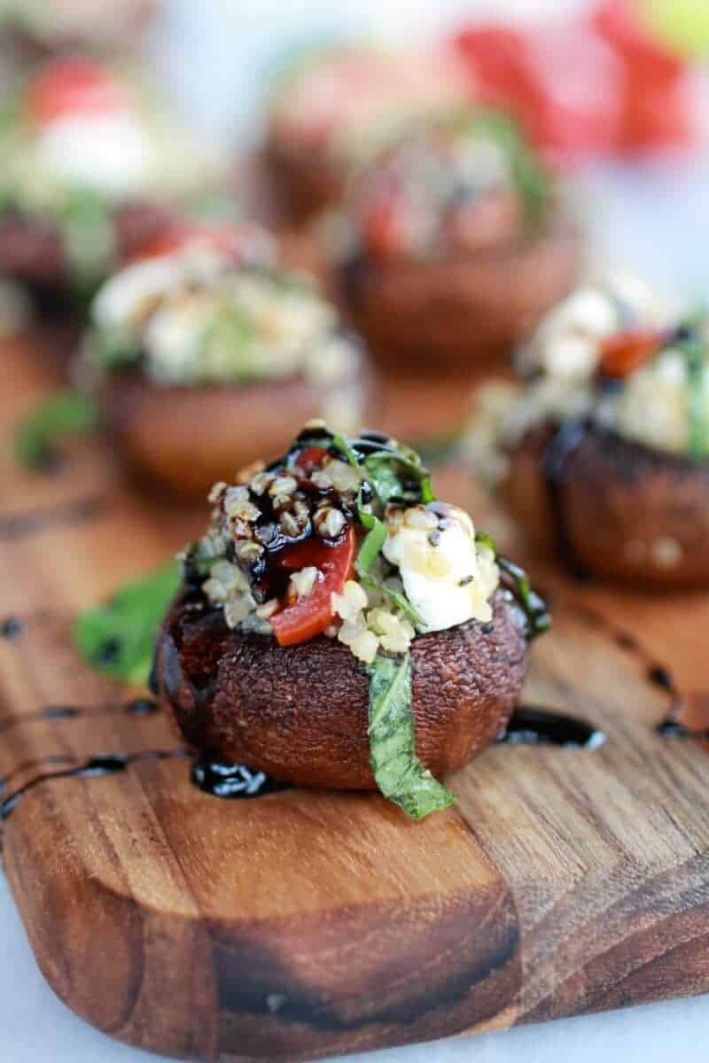 Caprese Quinoa Grilled Stuffed Mushrooms with Balsamic Glaze | https://body-metrics.site/