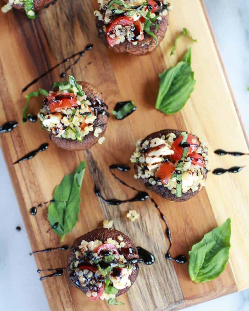 Caprese Quinoa Grilled Stuffed Mushrooms with Balsamic Glaze | https://body-metrics.site/