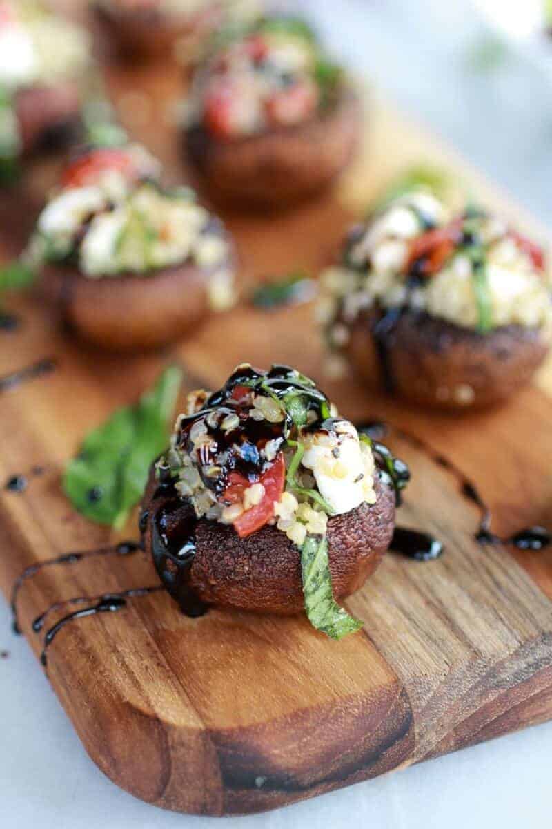 Caprese Quinoa Grilled Stuffed Mushrooms with Balsamic Glaze | https://body-metrics.site/