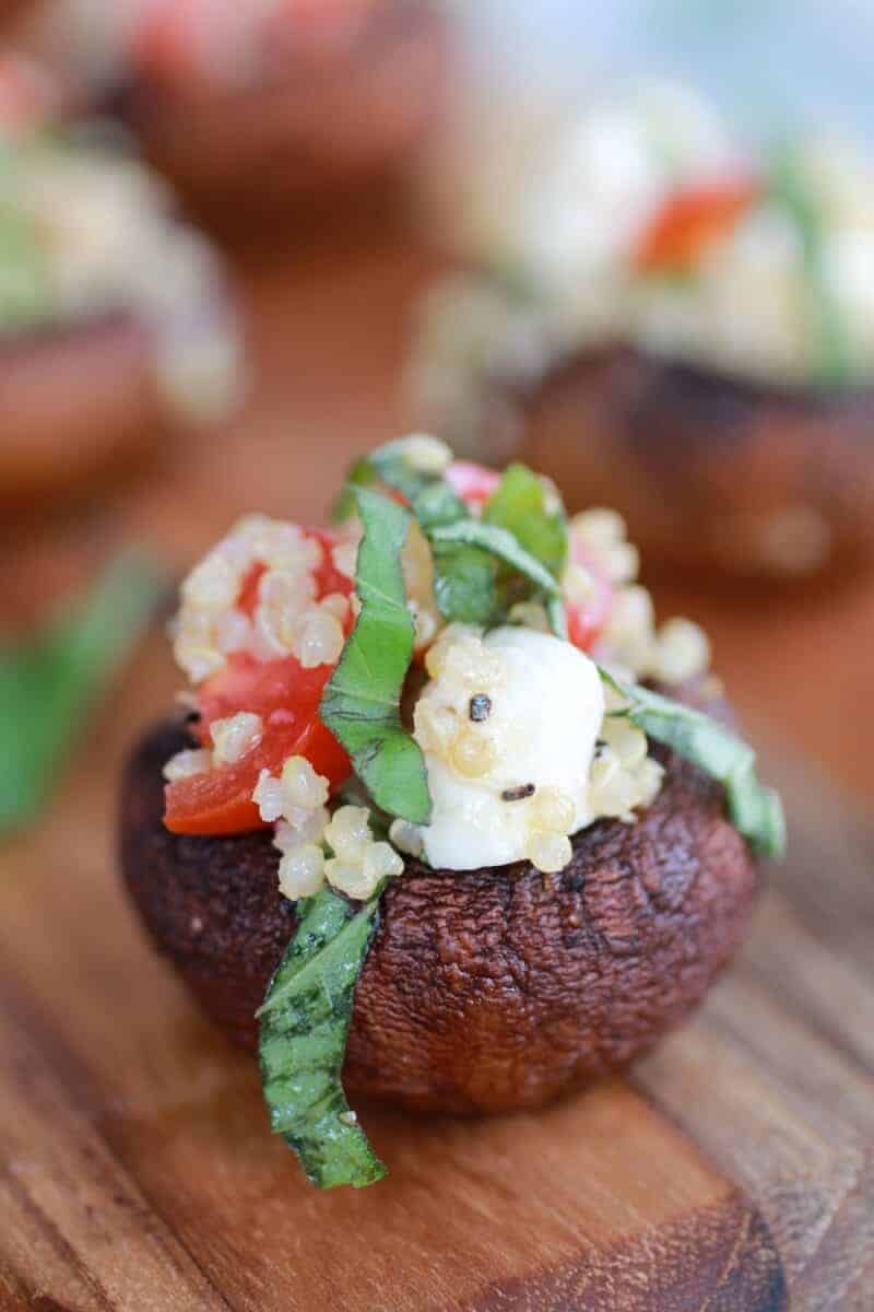 Caprese Quinoa Grilled Stuffed Mushrooms with Balsamic Glaze | https://body-metrics.site/