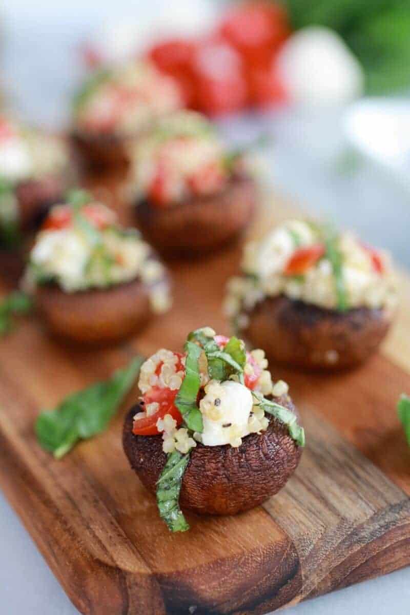 Caprese Quinoa Grilled Stuffed Mushrooms with Balsamic Glaze | https://body-metrics.site/