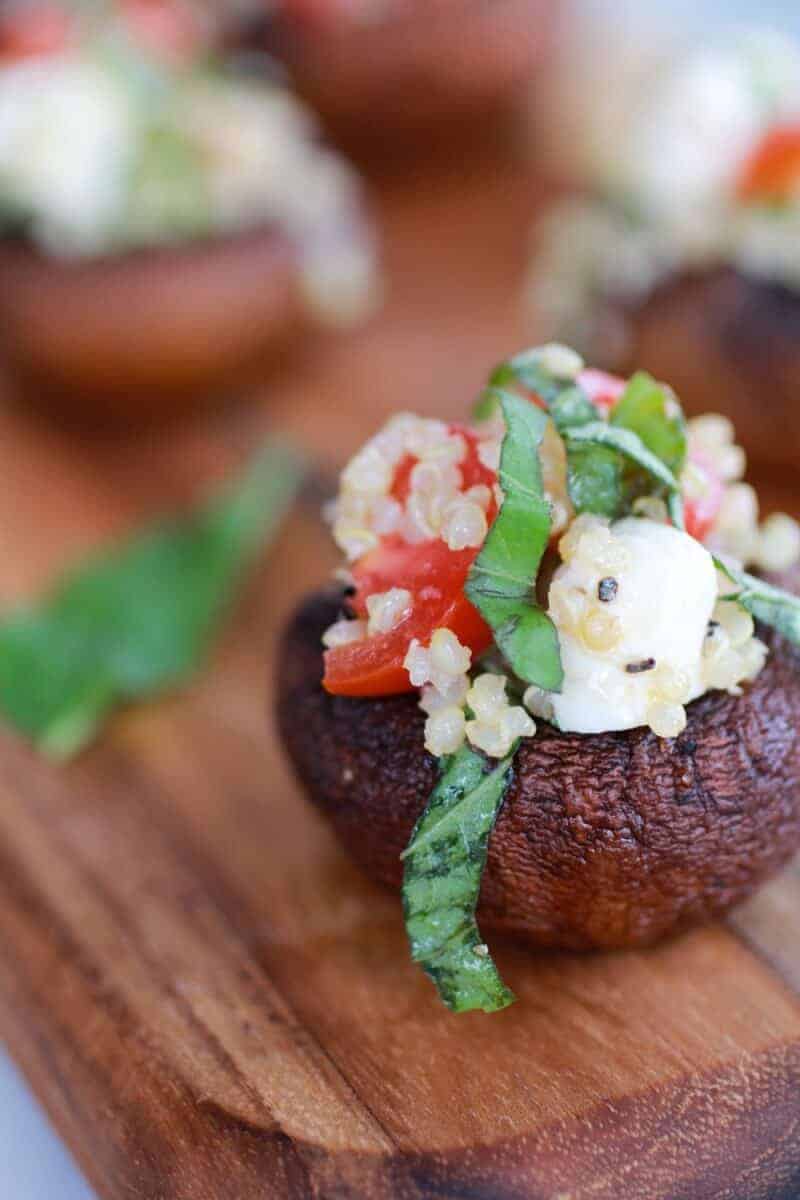 Caprese Quinoa Grilled Stuffed Mushrooms with Balsamic Glaze | https://body-metrics.site/