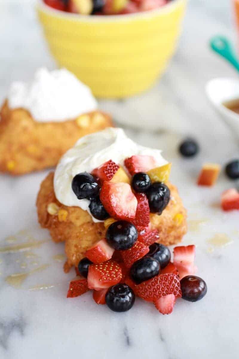 Corn Fritters with Coconut Whipped Cream and Sweet Honey Bourbon Syrup | https://body-metrics.site/