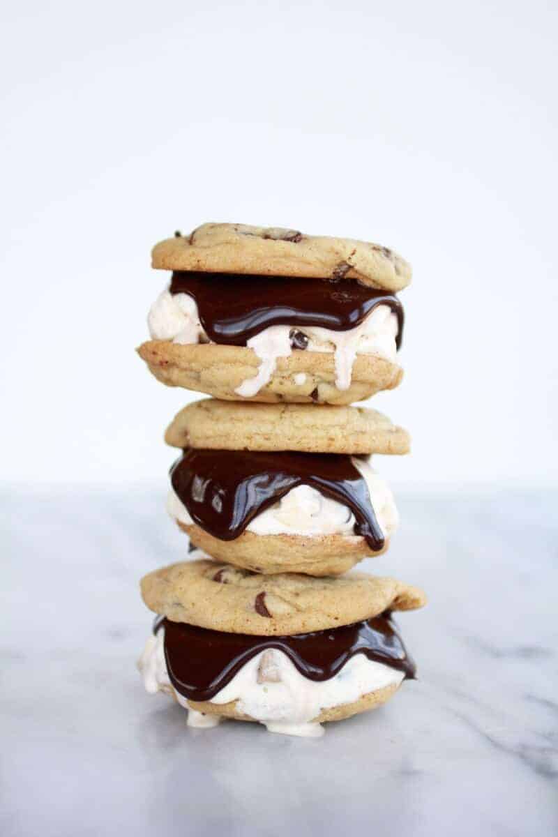 Hot Fudge Chocolate Chip Cookie Cookie Dough Ice Cream Sandwich | https://body-metrics.site/