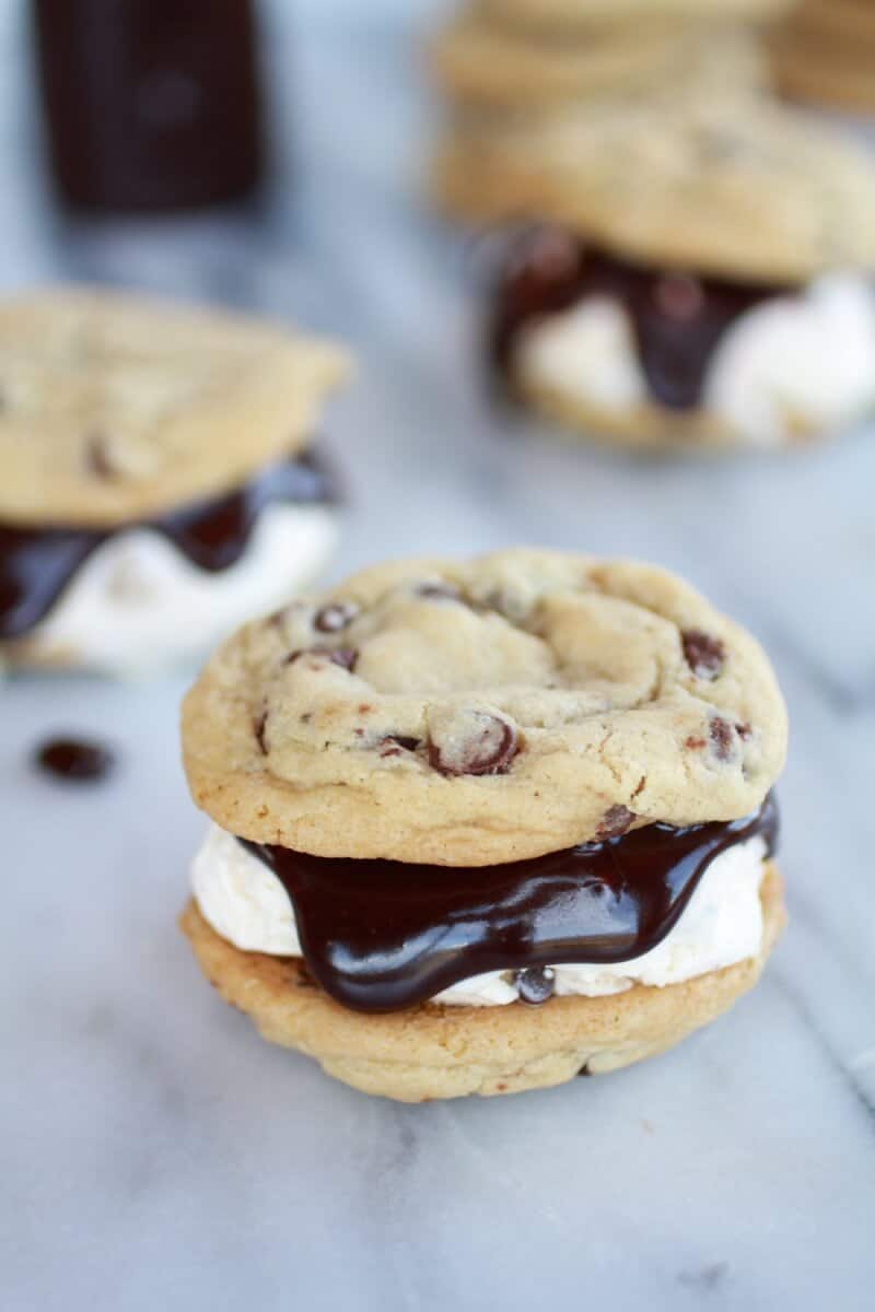 Hot Fudge Chocolate Chip Cookie Cookie Dough Ice Cream Sandwich | https://body-metrics.site/