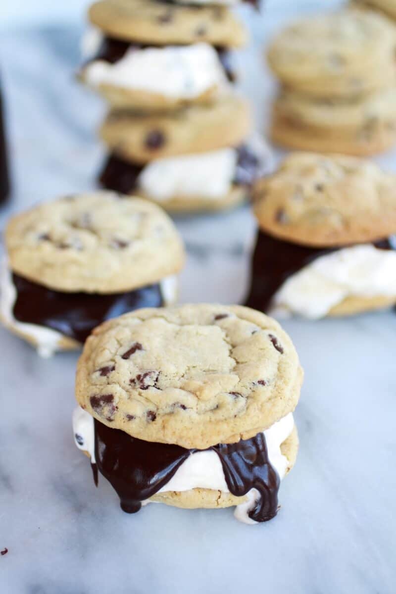 Hot Fudge Chocolate Chip Cookie Cookie Dough Ice Cream Sandwich | https://body-metrics.site/
