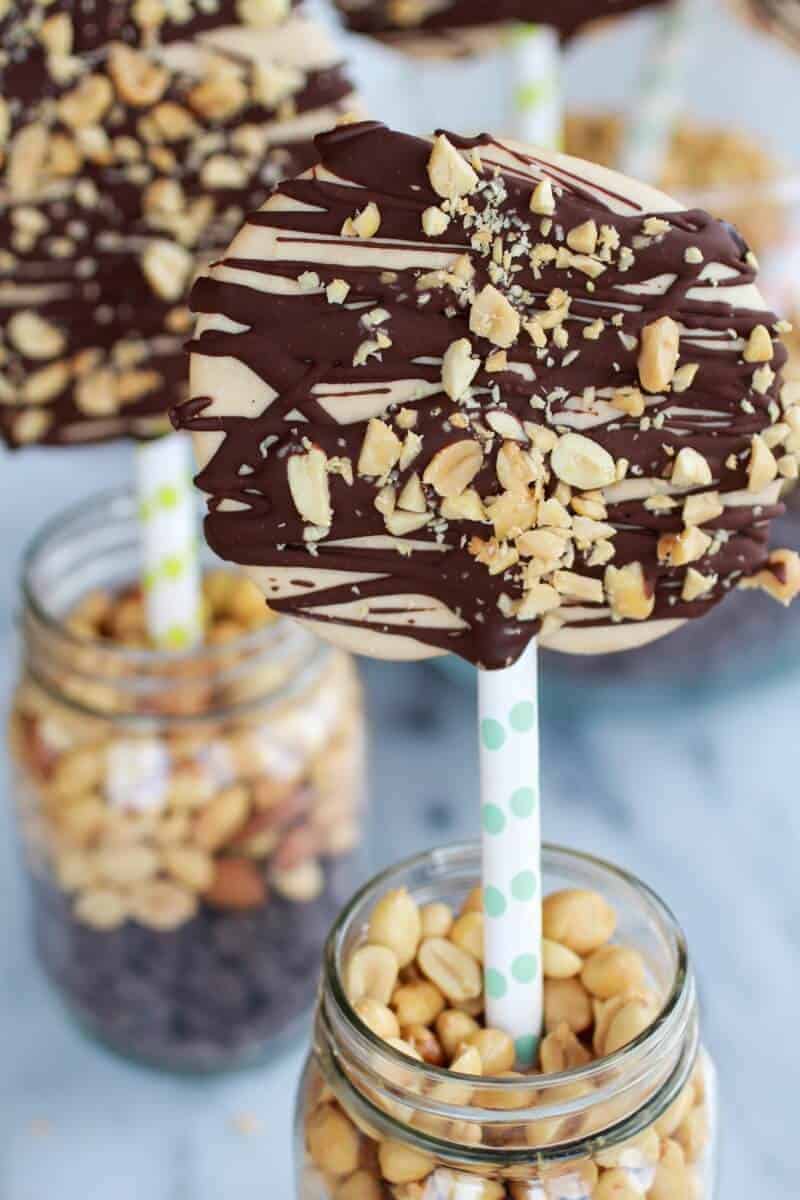 Peanut Butter Banana Frozen Yogurt Pops with Chocolate Drizzle | halfbakedharvest.com