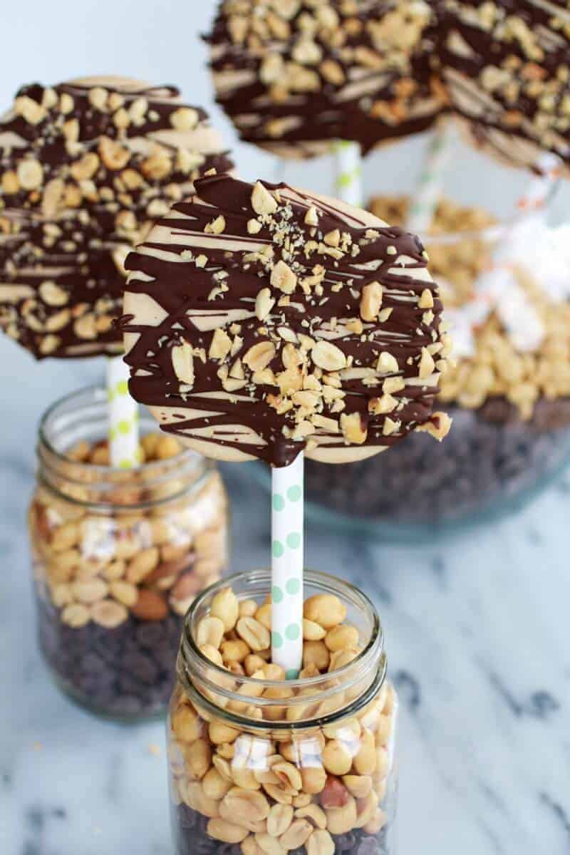 Peanut Butter Banana Frozen Yogurt Pops with Chocolate Drizzle | halfbakedharvest.com