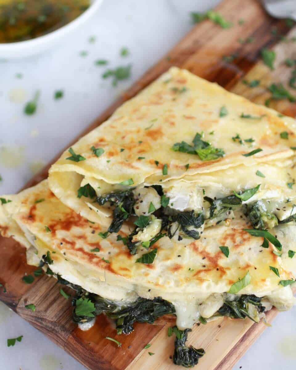 Spinach Artichoke and Brie Crepes with Sweet Honey Sauce | https://body-metrics.site/