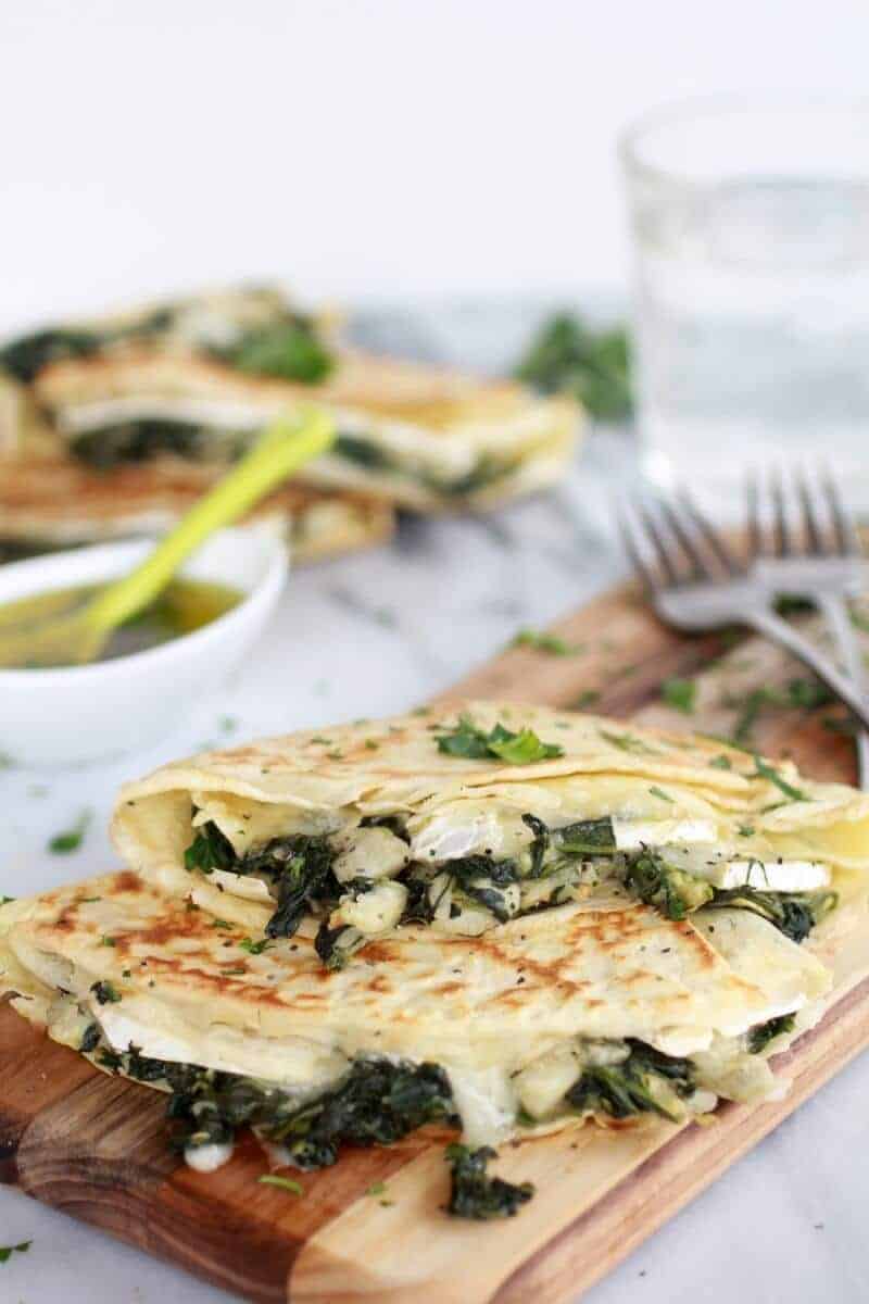 Spinach Artichoke and Brie Crepes with Sweet Honey Sauce | https://body-metrics.site/