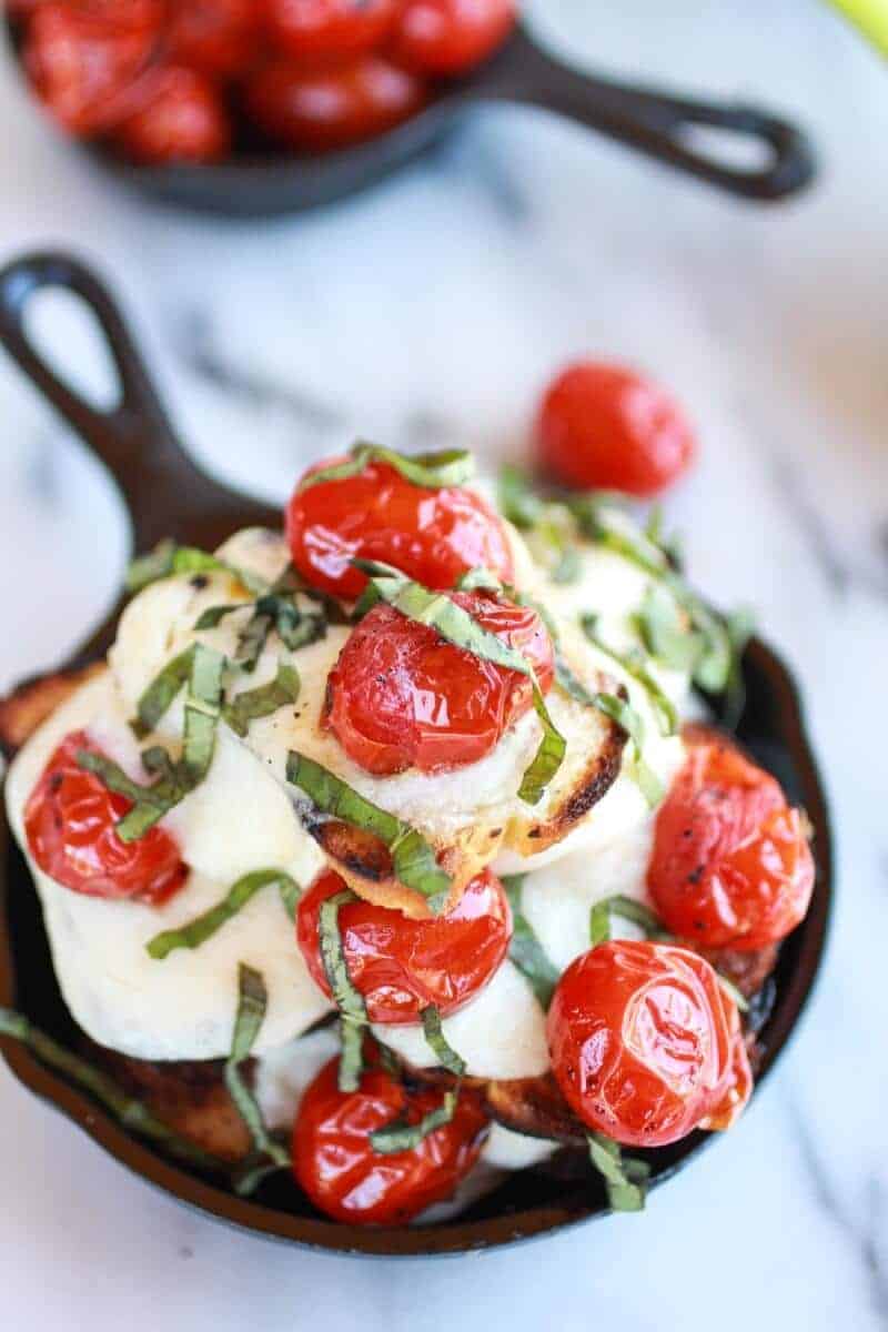 Blistered Tomato Grilled Toast Caprese Nachos with Balsamic Glaze || halfbakedharvest.com
