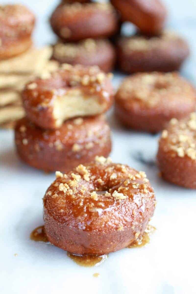 MIni Brown Sugar Glazed Graham Cracker Doughnuts | halfbakedharvest.com
