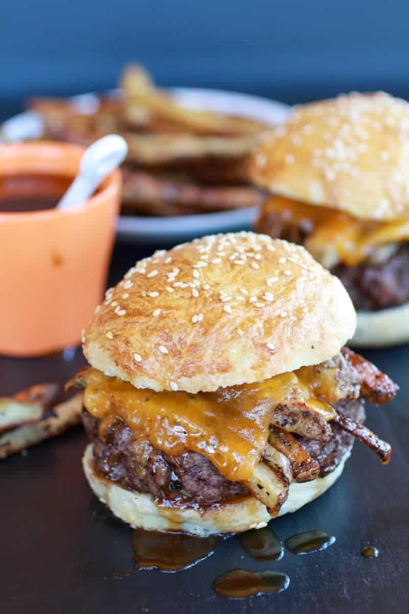 French Fry Bourbon Burgers | halfbakedharvest.com