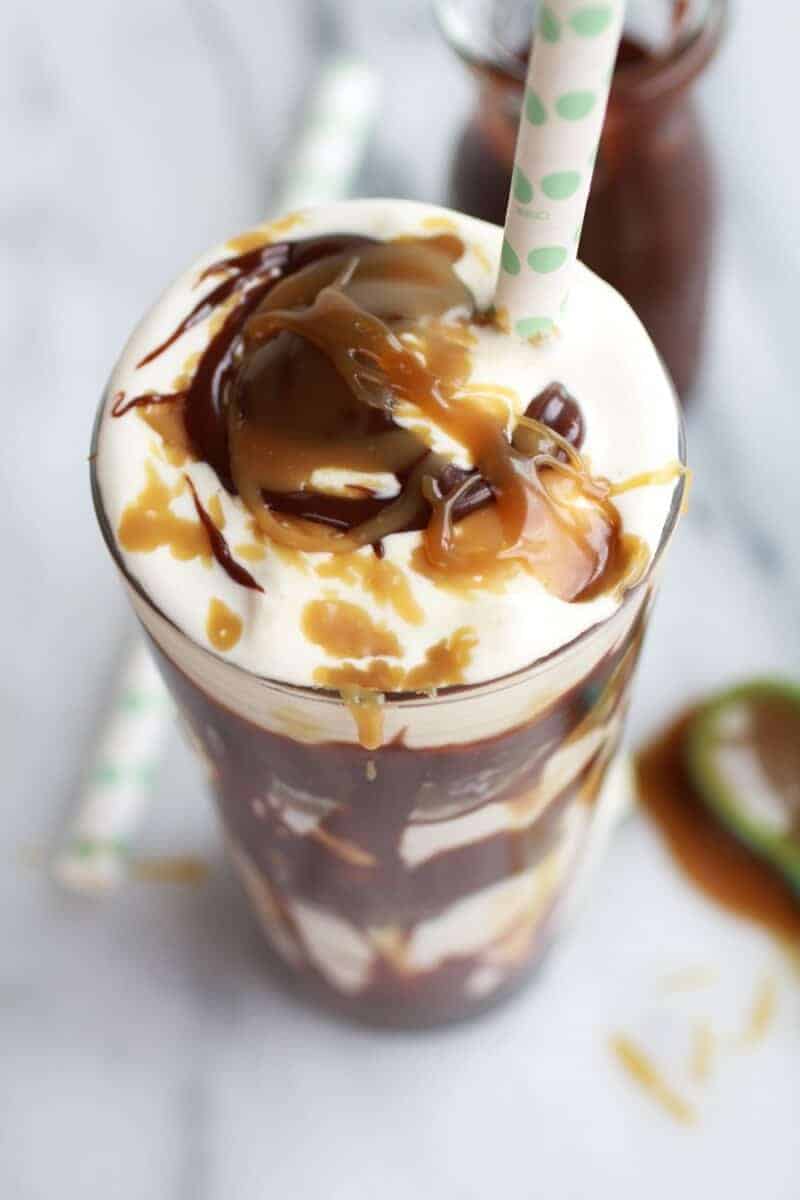 Butterscotch Milkshakes with Chocolate Peanut Butter Hot Fudge | halfbakedharvest.com