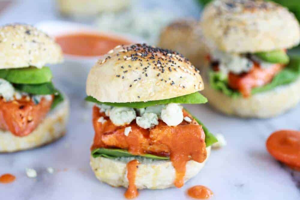 Crispy Buffalo Style Salmon Sliders | halfbakedharvest.com