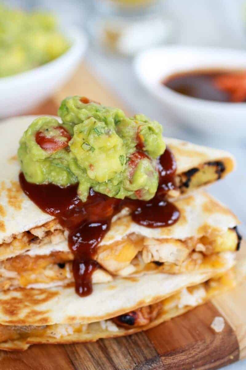 Hawaiian BBQ Quesadillas with Pineapple-Mango Guacamole | halfbakedharvest.com