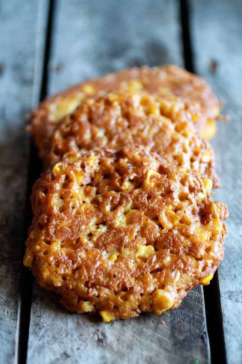 Avocado and Gouda BLT Corn Fritter Stacks with Chipotle Bourbon Dressing | halfbakedharvest.com