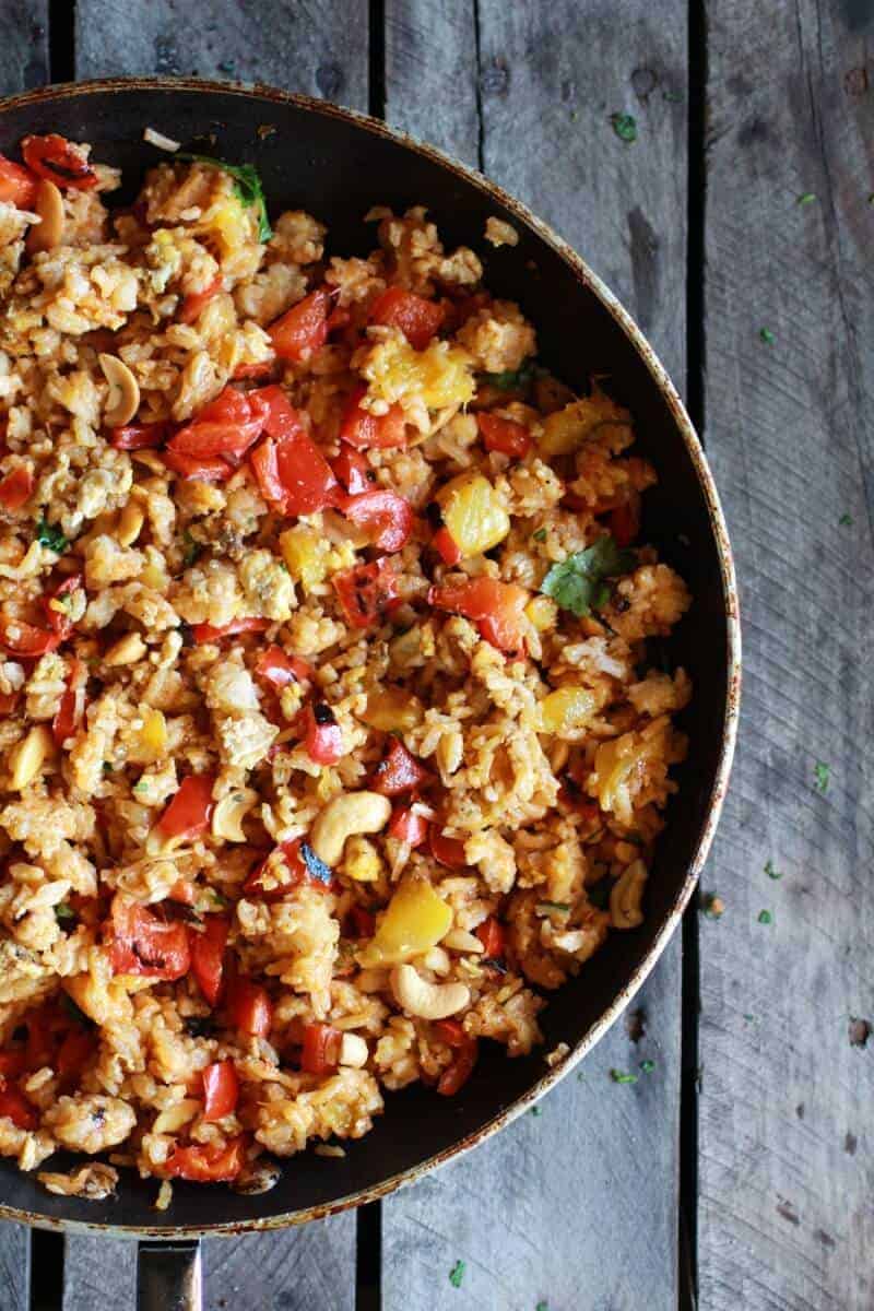 Curried Zucchini, Chicken and Goat Cheese Rolls with Cashew Mango Fried Rice | halfbakedharvest.com