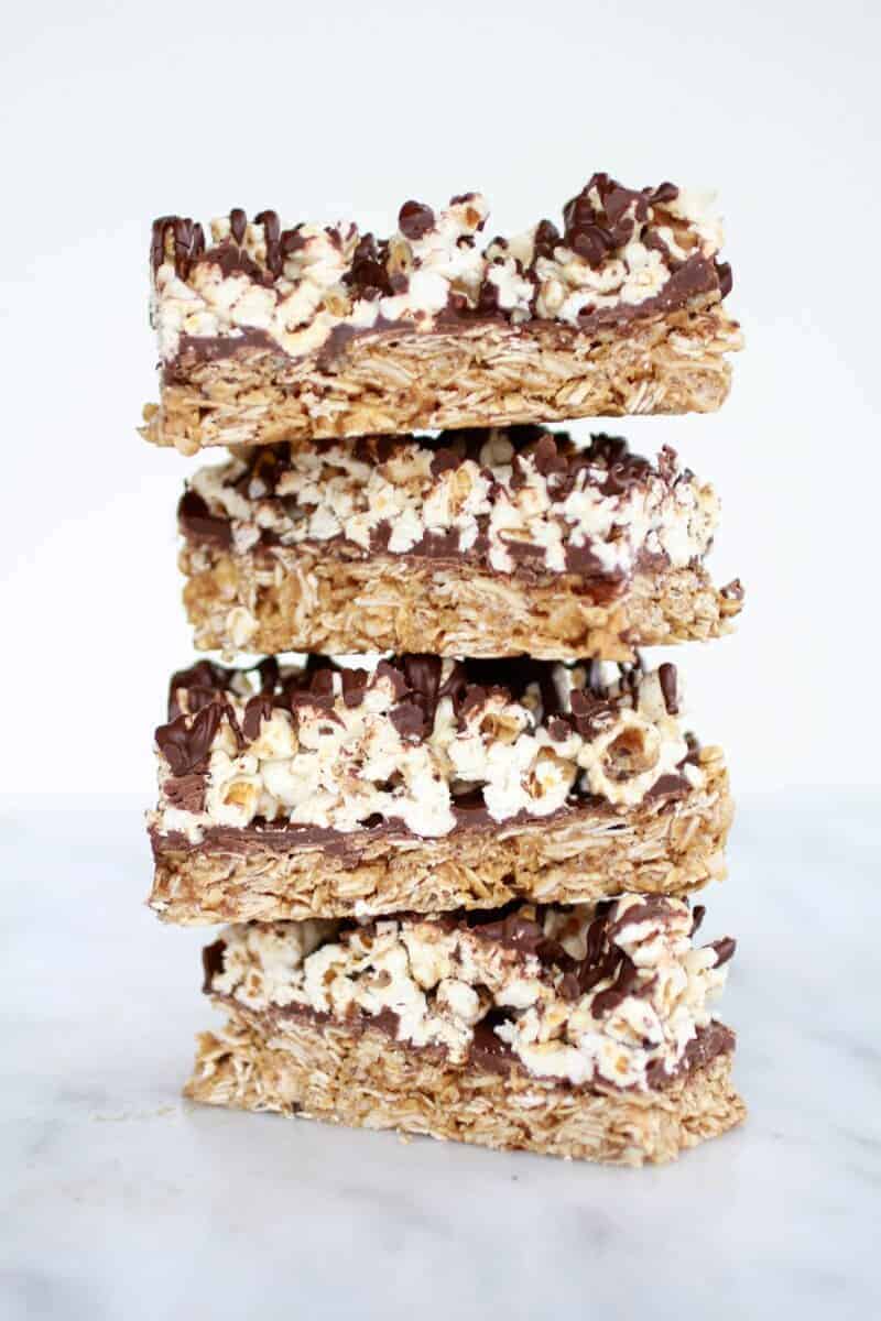 Dark Chocolate Cappuccino Popcorn Granola Bars | halfbakedharvest.com/