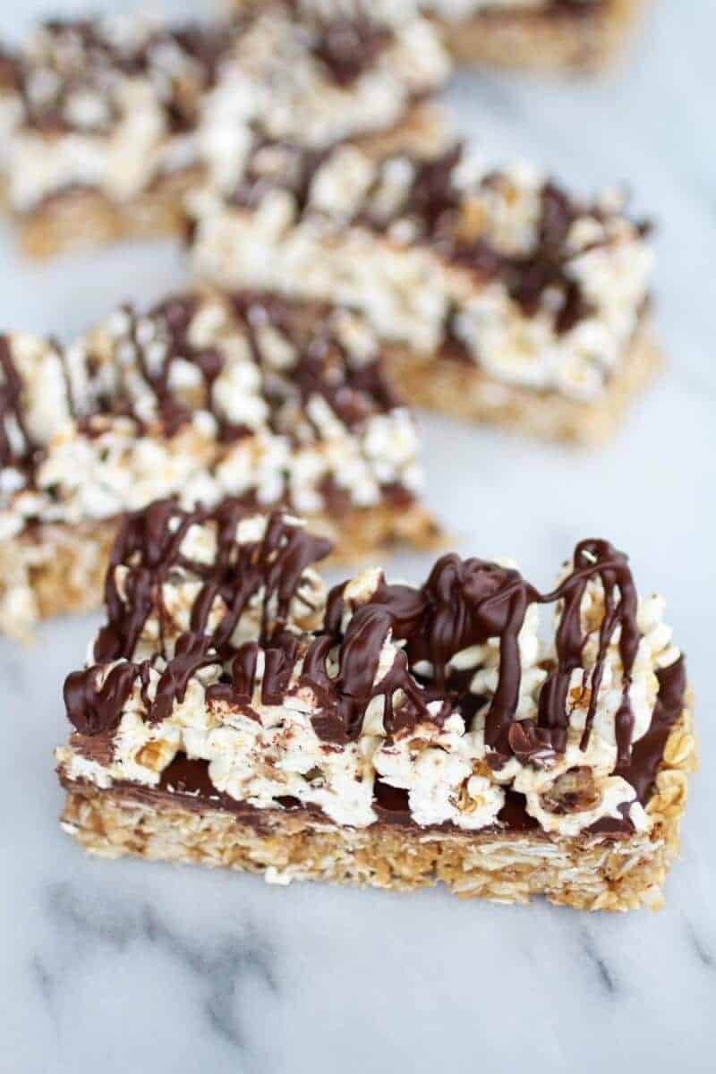 Dark Chocolate Cappuccino Popcorn Granola Bars | halfbakedharvest.com/