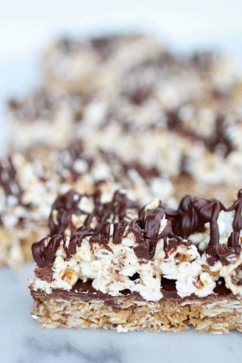 Dark Chocolate Cappuccino Popcorn Granola Bars | halfbakedharvest.com/