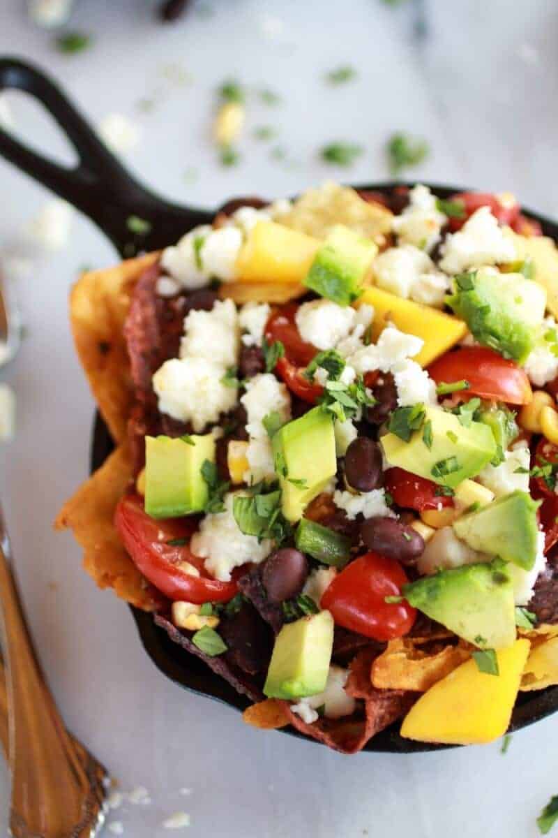 Simple Black Bean, Corn and Mango Chilaquiles with Queso Fresco | halfbakedharvest.com