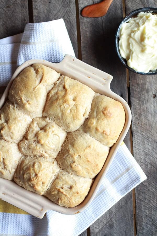 Easy Fluffy Pull-Apart Whole Wheat Buttery Dinner Rolls | halfbakedharvest.com