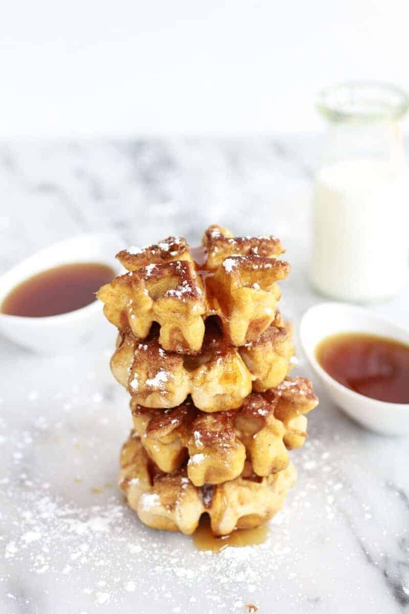 Mini Whole Wheat Cinnamon French Toast Waffle Dunkers | halfbakedharvest.com