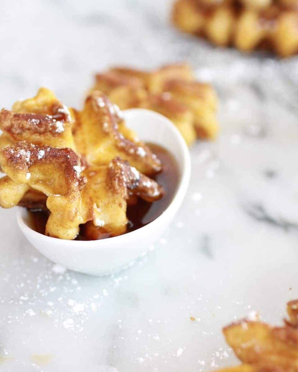 Mini Whole Wheat Cinnamon French Toast Waffle Dunkers | halfbakedharvest.com