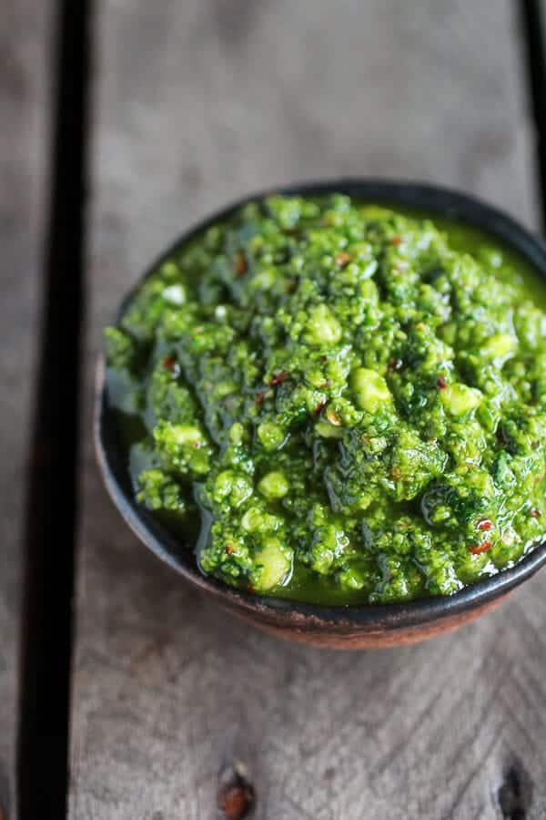 Moroccan Roasted Garlic Pesto and Cashew Pizza | halfbakedharvest.com