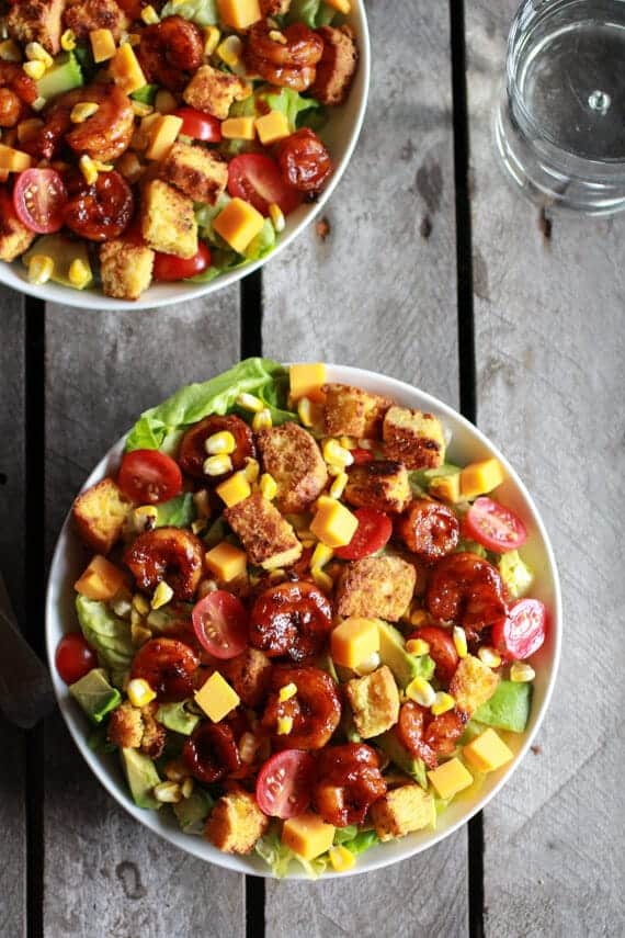 Spicy Beer and Butter Shrimp + Cornbread Panzanella Salad | halfbakedharvest.com