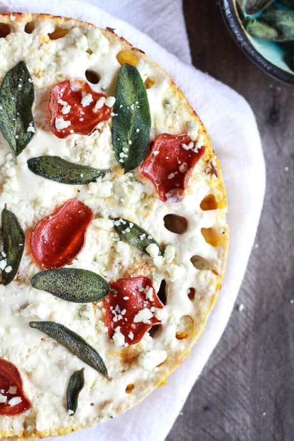 Butternut Squash and Gorgonzola Rigatoni Pasta Pie with Fried Sage | halfbakedharvest.com