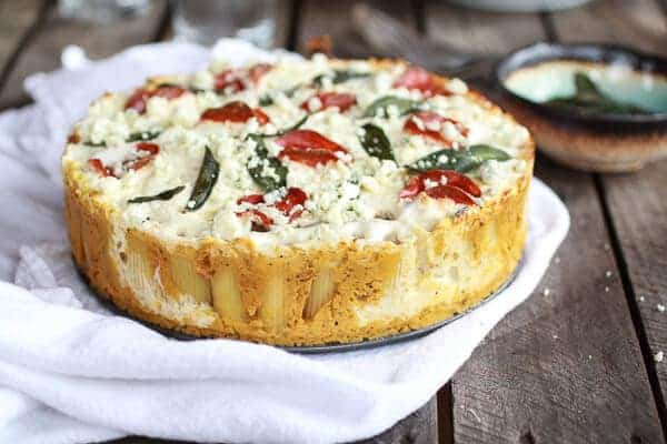 Butternut Squash and Gorgonzola Rigatoni Pasta Pie with Fried Sage-12