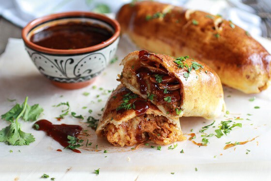 Caramelized Onion and BBQ Chicken Strombolis | halfbakedharvest.com