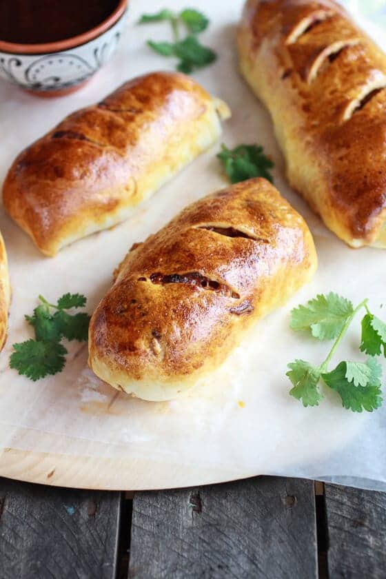 Caramelized Onion and BBQ Chicken Strombolis | halfbakedharvest.com