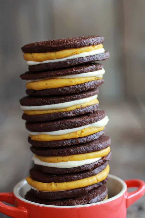 Double Stuffed Pumpkin Pie Oreos | halfbakedharvest.com