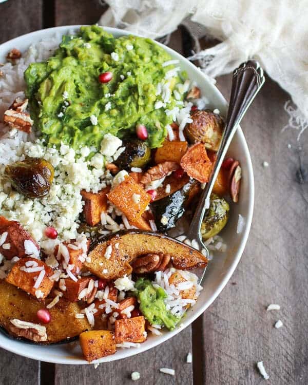 Roasted Harvest Veggie, Curried Avocado + Coconut Rice Bowls | halfbakedharvest.com