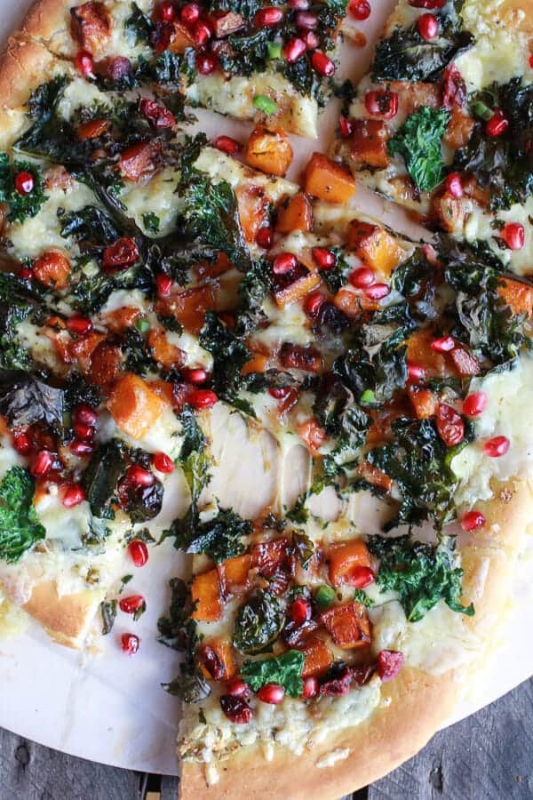 Caramelized Butternut, Crispy Kale + Fontina Pizza | halfbakedharvest.com