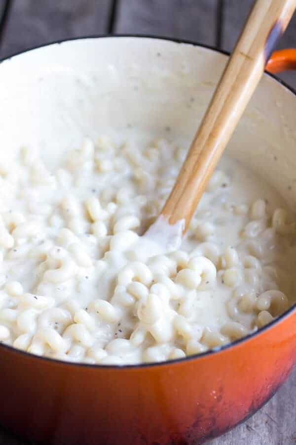 Creamy Brie Four Cheese Mac and Cheese with Buttery Ritz Crackers | halfbakedharvest.com