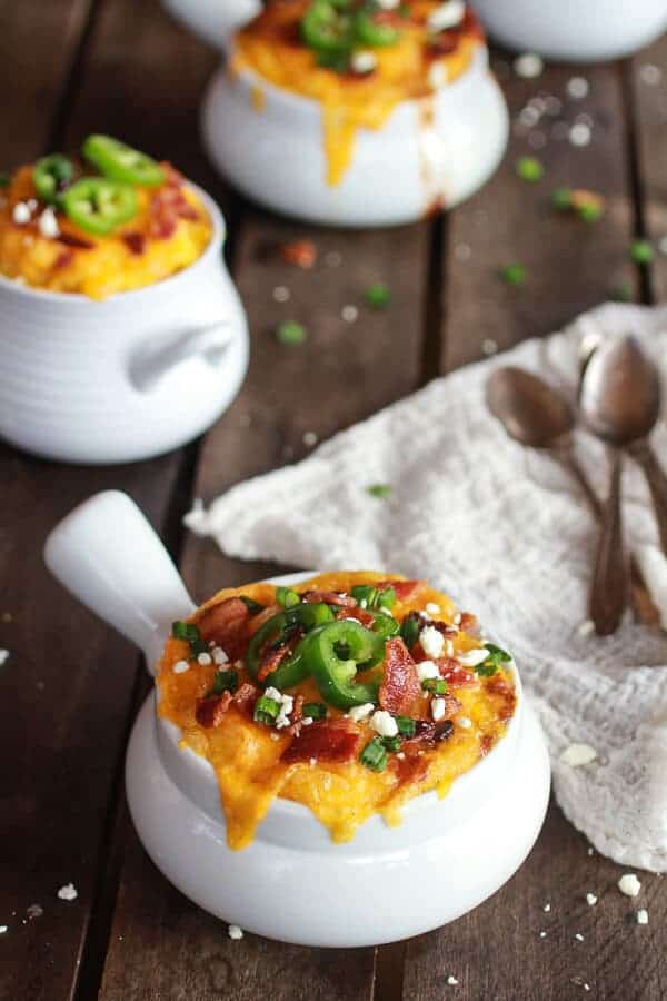 Easy Jalapeño Popper Chicken Chili and Cheddar Polenta Pot Pies | halfbakedharvest.com