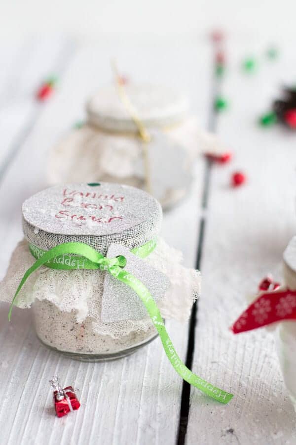 Homemade Holiday Gifts: Vanilla Bean Salt + Vanilla Bean Sugar | halfbakedharvest.com