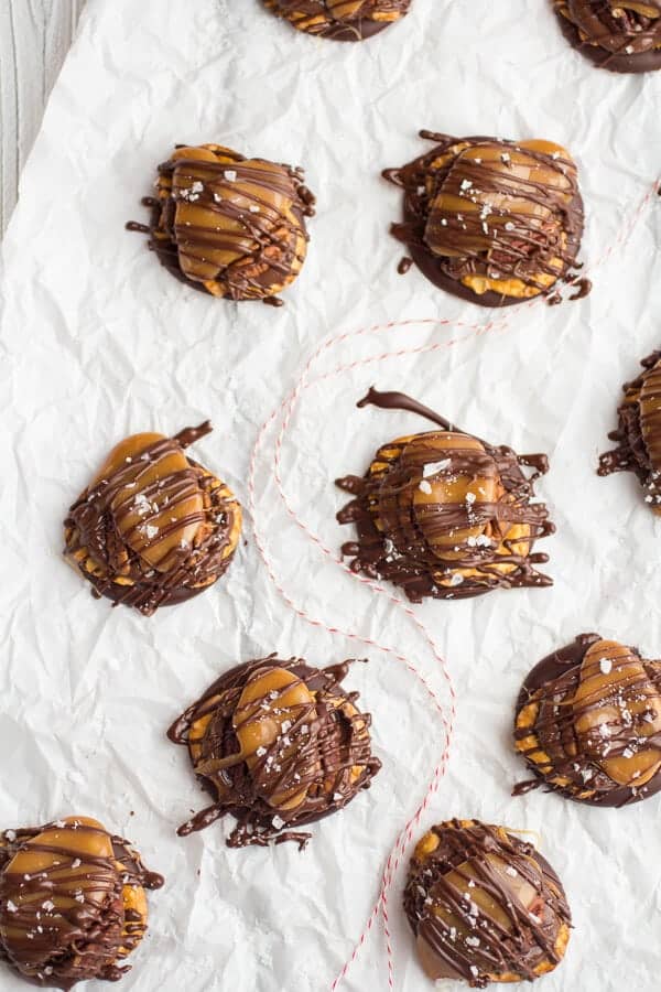 (Idiot Proof) Salted Chocolate Covered Pretzel Nutella Turtle Cookies | halfbakedharvest.com