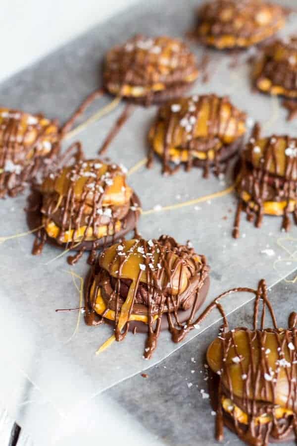 (Idiot Proof) Salted Chocolate Covered Pretzel Nutella Turtle Cookies | halfbakedharvest.com