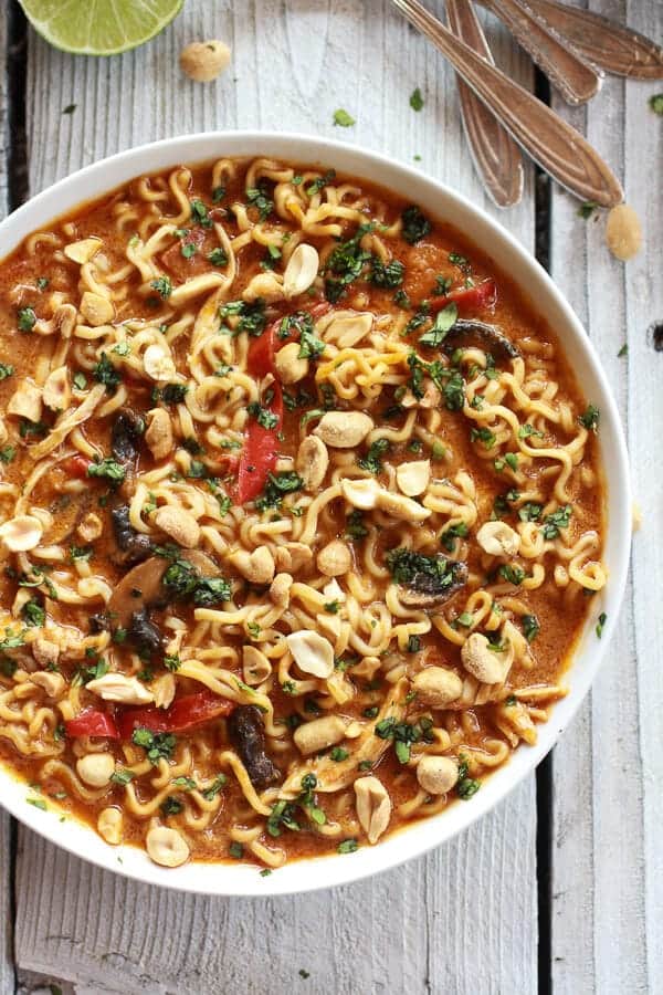 Thai Peanut Chicken and Ramen Noodle Soup | halfbakedharvest.com