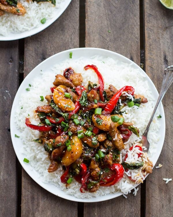 30 Minute Sweet Asian Chili Pork, Ginger and Tangerine Stir Fry | halfbakedharvest.com